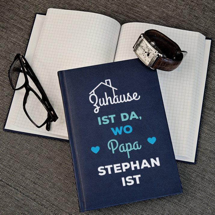 Papa zu Hause - Notizbuch A5 mit Aufdruck
